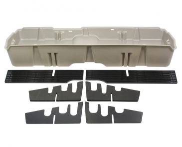 DUHA Underseat Storage/Gun Case, Lt. Gray, For 2007-2014 Chevrolet Silverado/GMC Sierra 1500, 2007-2014 2500HD, 3500HD Crew Cab
