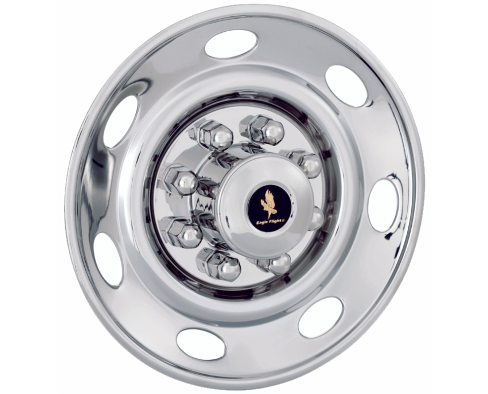 16_inch_8_Lug_Single_Wheel_For_1992-1998_Ford_F-250_Polished_Stainless_Wheel_Simulators_Set_of_4