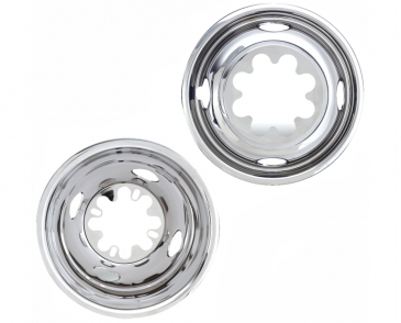 16" x 6.5" 8 Lug for 2001-2007 Chevrolet Silverado/GMC Sierra 3500 Polished Stainless Wheel Simulators Without Centers