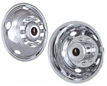 19.5" 10 Lug (5 Front) For 1990-2003 Chevrolet/GMC 3500HD Polished Stainless Wheel Simulators