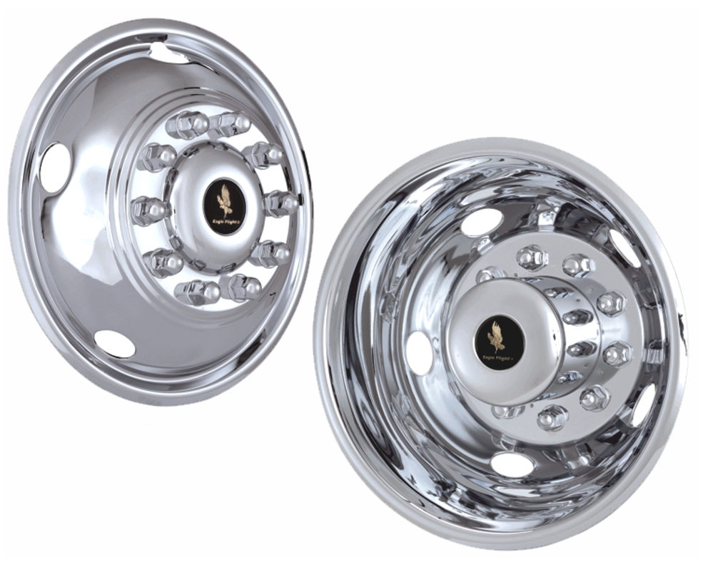 19.5_inch_10_Lug_5_Hand_Hole_For_2005-2016_Ford_F-450_Polished_Stainless_Wheel_Simulators_Set_of_4