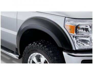 Bushwacker Extend-A-Fender Flares Black Smooth Finish 2-Piece Front Fits 2011-2016 Ford F250, F350 Super Duty Styleside Extend-A-Fender Style Flares 2pc - Black