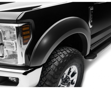 Bushwacker Extend-A-Fender Flares Black Smooth Finish 2-Piece Front Fits 2017-2018 Ford F250, F350, F450 Super Duty Extend-A-Fender Style Flares 2pc - Black