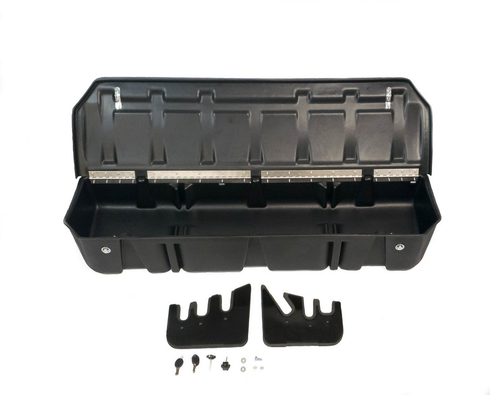 DU-HA Lockable Underseat Storage/Gun Case W/lid, Black, For 2015-2024 Ford F150, 2017-2024 F250, F350, F450, F550 SuperCrew
