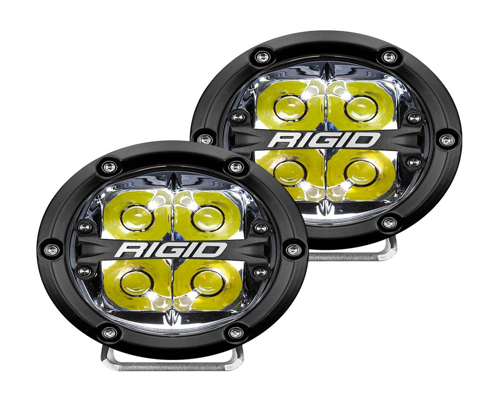 RIGID Industries, 360-Series 4" LED Off-Road Spot Beams, White Backlight, Pair