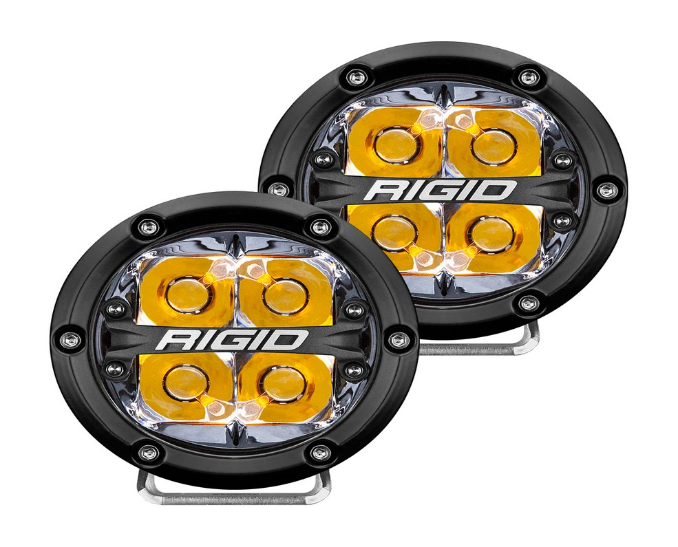RIGID Industries 360-Series 4" LED Off-Road Spot Beams, Amber Backlight, Pair