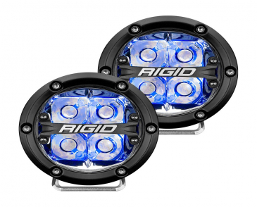 RIGID Industries 360-Series 4" LED Off-Road Spot Beams, Blue Backlight, Pair