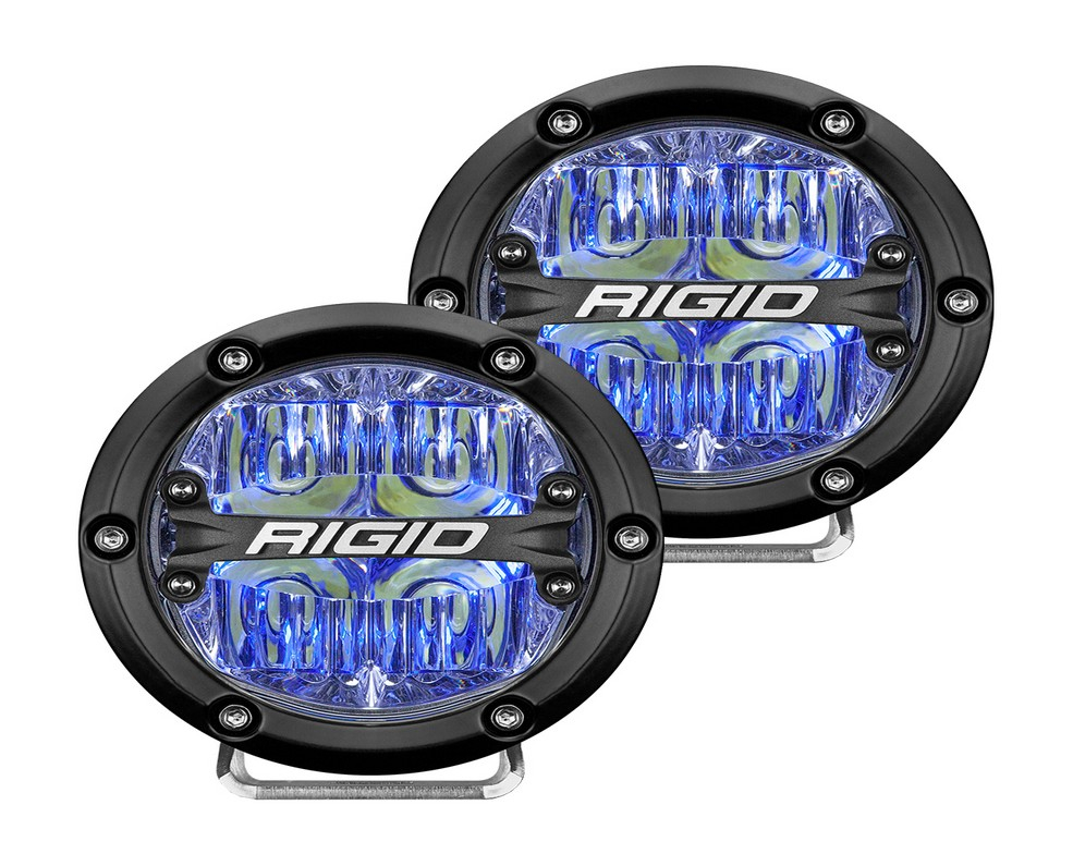 RIGID Industries 360-Series 4" LED Off-Road Drive Beams, Blue Backlight, Pair