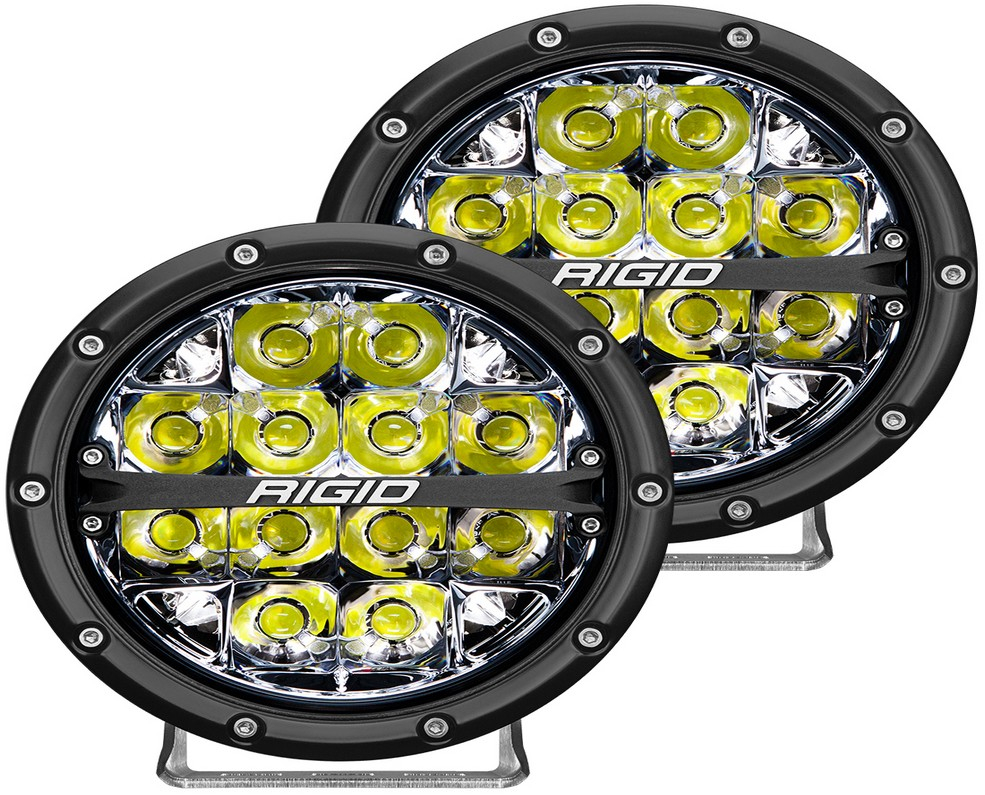 RIGID Industries 360-Series 6" LED Off-Road Spot Beams, White Backlight, Pair