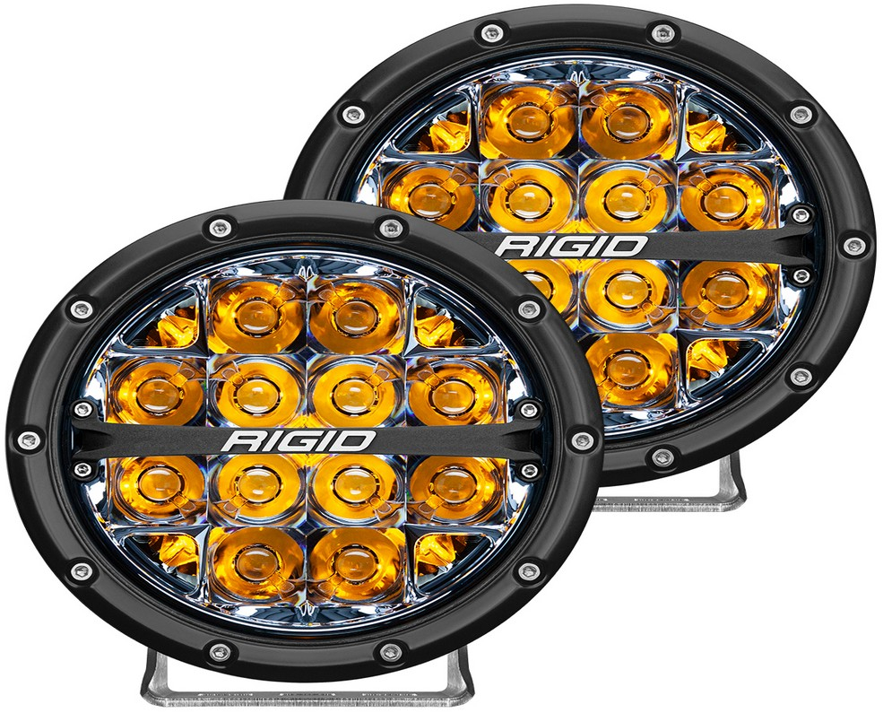 RIGID Industries 360-Series 6" LED Off-Road Spot Beams, Amber Backlight, Pair