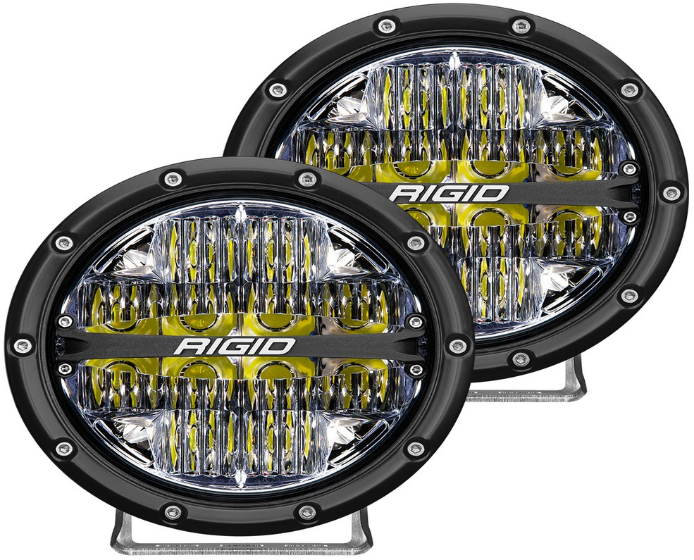 RIGID Industries 360-Series 6" LED Off-Road Drive Beams, White Backlight, Pair