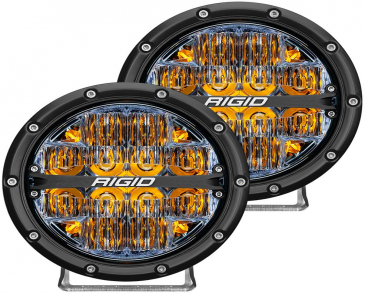 RIGID Industries 360-Series 6" LED, Off-Road Drive Beams, Amber Backlight, Pair