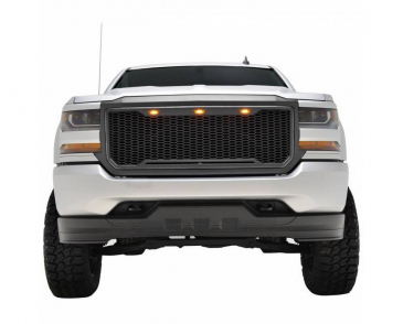 LED Matte Black Impulse Packaged Grille for 2016-2018 Chevy Silverado 1500