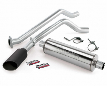 Banks Power Monster Exhaust System, Single Exit, Black Ob Round Tip, For 2003-2006 Chevrolet 4.3-5.3L EC/CCSB
