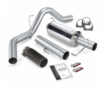 Banks Power Monster Exhaust System, Single Exit, Black Round Tip, For 2004-2007 Dodge 325hp SCLB/CCSB