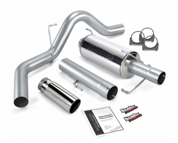 Banks Power Monster Exhaust System, Single Exit, Chrome Round Tip, For 2004-2007 Dodge Ram 2500, 3500 5.9L Cummins Diesel 325hp CCLB