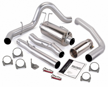 Banks Power Monster Exhaust System, Single Exit, Chrome Round Tip, 2003-2007 Ford F250, F350 6.0L Powerstroke Diesel ECSB