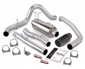 Banks Power Monster Exhaust System, Single Exit, Black Round Tip, For 2003-2007 Ford 6.0L CCLB
