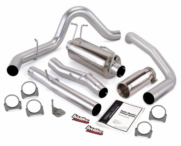 Banks Power Monster Exhaust System, Single Exit Chrome Round Tip, For 2003-2007 Ford F250, F350 6.0L Power Stroke Diesel CCLB