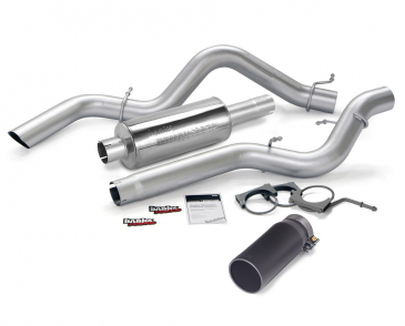 Banks Power Monster Exhaust System, Single Exit, Black Round Tip, 2006-2007 Chevrolet Silverado/GMC Sierra 2500/3500 6.6L SCLB