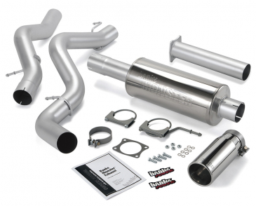 Banks Power Monster Exhaust System Single Exit Chrome Round Tip For 2006-2007 Chevrolet Silverado/GMC Sierra 2500, 3500 6.6L Duramax Diesel SCLB