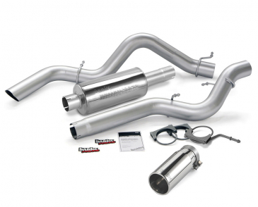 Banks Power Monster Exhaust System, Single Exit, Chrome Round Tip, For 2006-2007 Chevrolet Silverado/GMC Sierra 2500, 3500 6.6L Duramax Diesel CCSB