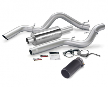 Banks Power Monster Exhaust System, Single Exit, Black Round Tip, For 2006-2007 Chevrolet 6.6L