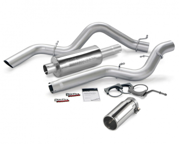 Banks Power Monster Exhaust System, Single Exit, Chrome Round Tip, For 2006-2007 Chevrolet Silverado/GMC Sierra 2500, 3500 6.6L Duramax Diesel CCLB