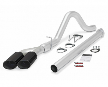 Banks Power Monster Exhaust System, Single Exit, DualBlack Ob Round Tips, For 2011-2014 Ford F250, F350, F450 6.7L Power Stroke Diesel CCSB-LB
