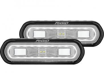 RIGID Industries SR-L Series Off-Road Spreader Pods, 3 Wire, Surface Mount, W/White Halo, Pair