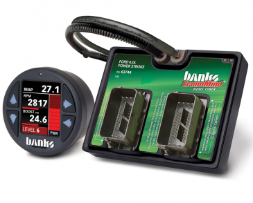 Banks Power Economind Diesel Tuner (PowerPack Calibration) With Banks IDash 1.8 Super Gauge For Use With 2003-2007 Ford 6.0 Trucks
