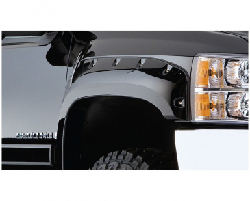 Bushwacker Cut-Out Fender Flares Black Smooth Finish 2-Piece Front Fits 1999-2007 Ford F250, F350, F450, F550 Super Duty Cutout Style Flares 2pc - Black