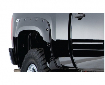 Bushwacker Cut-Out Fender Flares Black Smooth Finish 2-Piece Rear Fits 1999-2010 Ford F250, F350 Super Duty Styleside Cutout Style Flares 2pc 98.0/98.6in Bed - Black