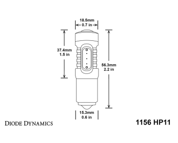 Diode Dynamics 1156 LED Bulb HP11 LED, Amber, Pair
