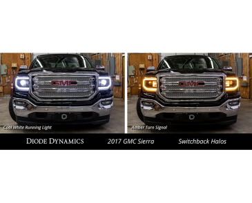 Diode Dynamics LED Halos, Amber, For 2016-2018 GMC Sierra