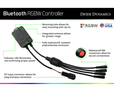 Diode Dynamics Bluetooth RGBW M8 Controller, 1ch