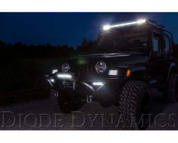 DIode Dynamics 12" Stage Series, Single Row Straight LED Light Bars, Clear, Driving, Pair