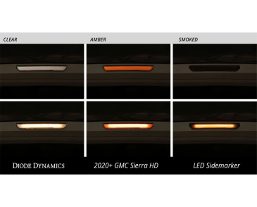 Diode Dynamics LED Sidemarkers, Smoked Set, For 2020-2023 GMC Sierra 2500HD, 3500HD