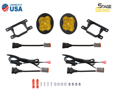 Diode Dynamics SS3 LED Fog Light Kit, Yellow SAE/DOT Fog Pro, (non-LED), For 2019 Ram 1500