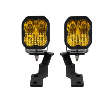 Diode Dynamics SS3 LED Ditch Light Kit, Sport Yellow Combo, For 2016-2024 Toyota Tacoma