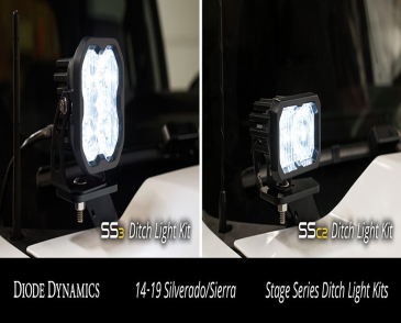 Diode Dynamics SS3 LED Ditch Light Kit, Sport White Combo, For 2014-2019 Chevrolet Silverado/GMC Sierra 1500