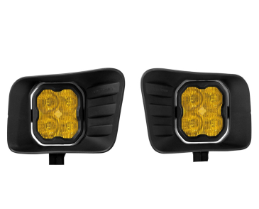 Diode Dynamics SS3 LED Fog Light Kit, Yellow SAE/DOT Fog Pro, For 2009-2012 Ram 1500 2010-2018 Ram 2500, 3500