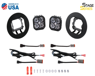 Diode Dynamics SS3 LED Fog Light Kit Yellow SAE/DOT Fog Max, For 2007-2013 GMC Sierra 1500, 2500, 3500