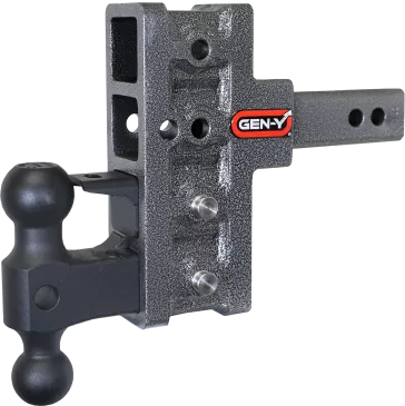 MEGA-DUTY 2" Shank 5" Offset Drop 2K TW 16K Hitch & GH-051 Dual-Ball & GH-032 Pintle Lock