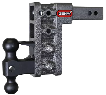 MEGA-DUTY 2" Shank 7.5" Drop 2K TW 16K Hitch & GH-051 Dual-Ball & GH-032 Pintle Lock