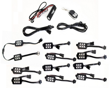 Race Sport Lighting 12-Pc Light 6SMD POD RGB Multi-Color Accent Kit W/Remote Control, ColorADAPT