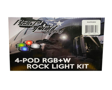 Race Sport Lighting 4-POD RGB+W Hi-Power Rock Light Complete Kit, W/87Bluetooth APP Controls