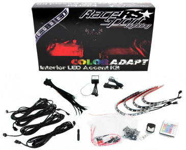 Race Sport Lighting RGB LED Flexible Interior Kit W/Key Card, RGB Remote, ColorADAPT