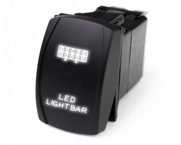 Race Sport Lighting LED Rocker Switch W/White LED Radiance, LED Light Bar