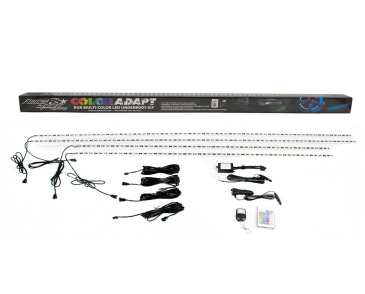 Race Sport Lighting Adaptive RGB LED Aluminum Solid Underbody Kit, W/Key Card RGB Remote, Retail Box, ColorADAPT
